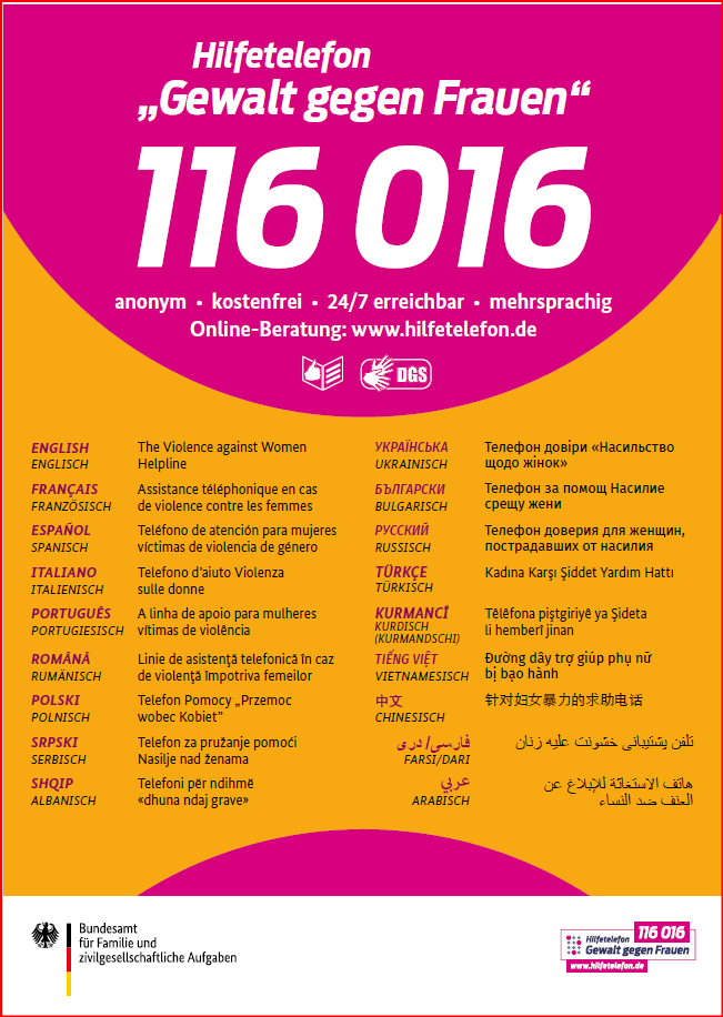 Hilfetelefon „Gewalt gegen Frauen“